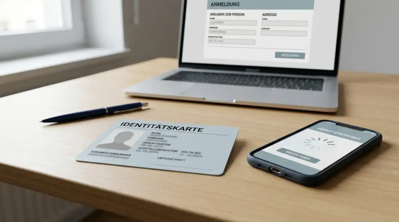 Ausweisdokument und Smartphone bei der Verifizierung im Online-Casino