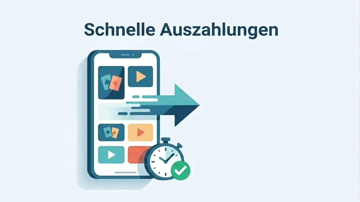 Symbole für mobiles Casino-Spiel und Auszahlung mit Smartphone, App und Zeitanzeige