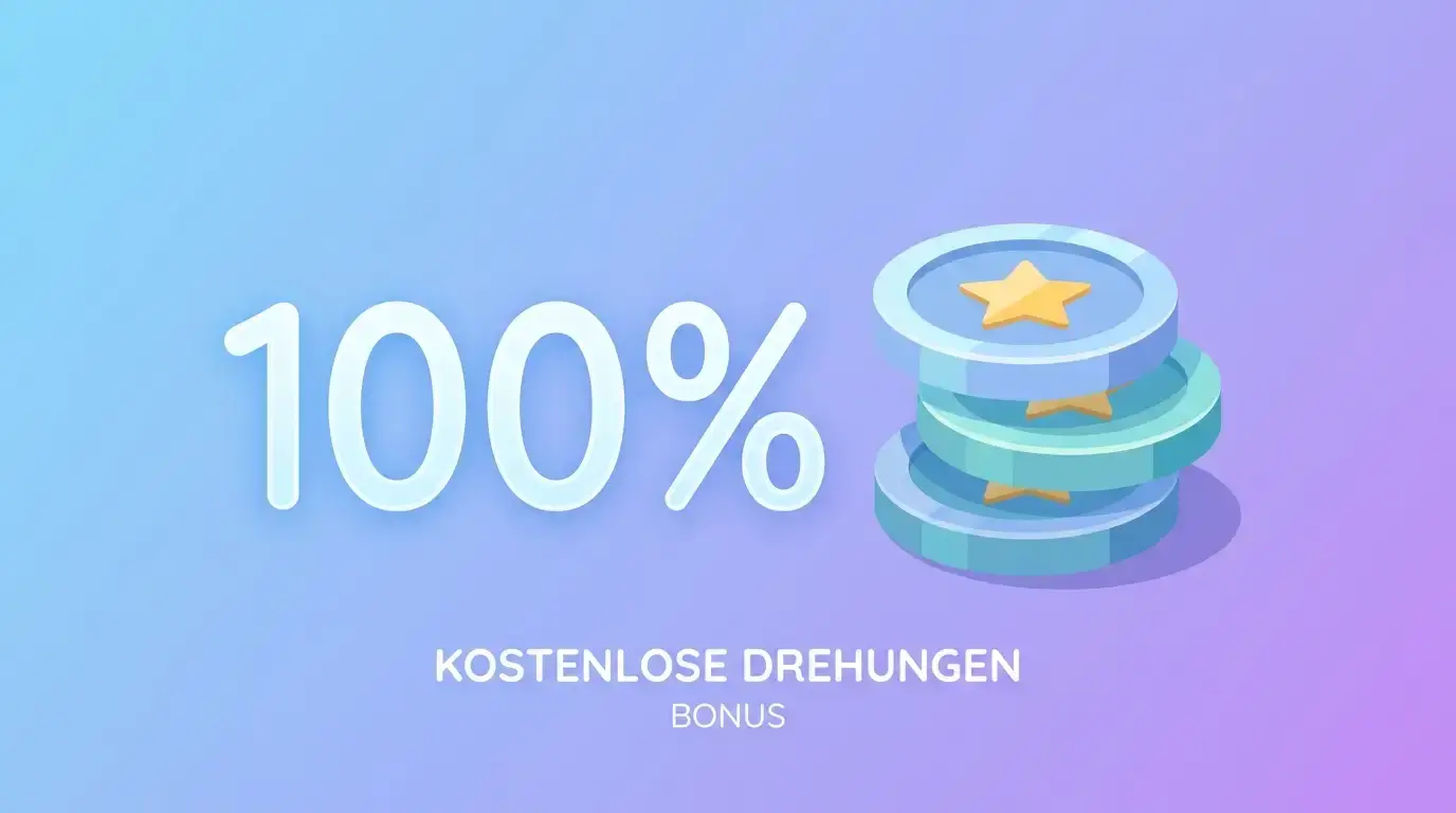 Willkommensbonus-Grafik mit Prozentsatz und Freispielen ohne Markennamen