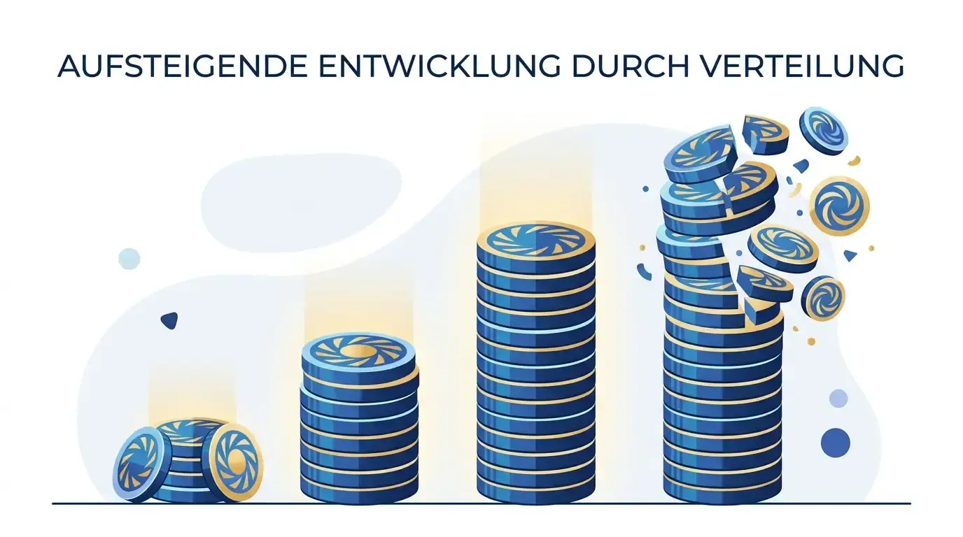 Visualisierung der Staffelung von Freispielpaketen von zwanzig bis achthundert Drehungen