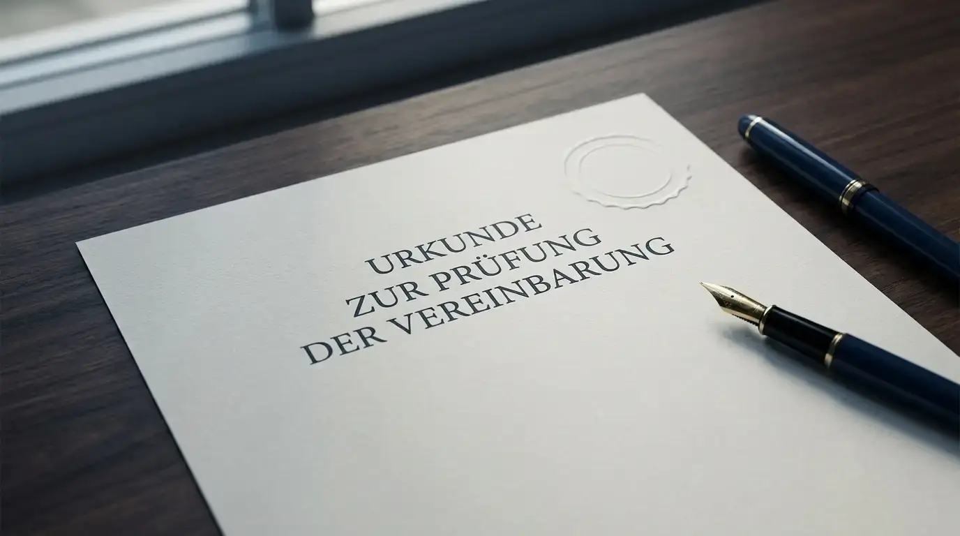 Amtliches Dokument mit Stempel als Sinnbild der deutschen Glücksspielregulierung