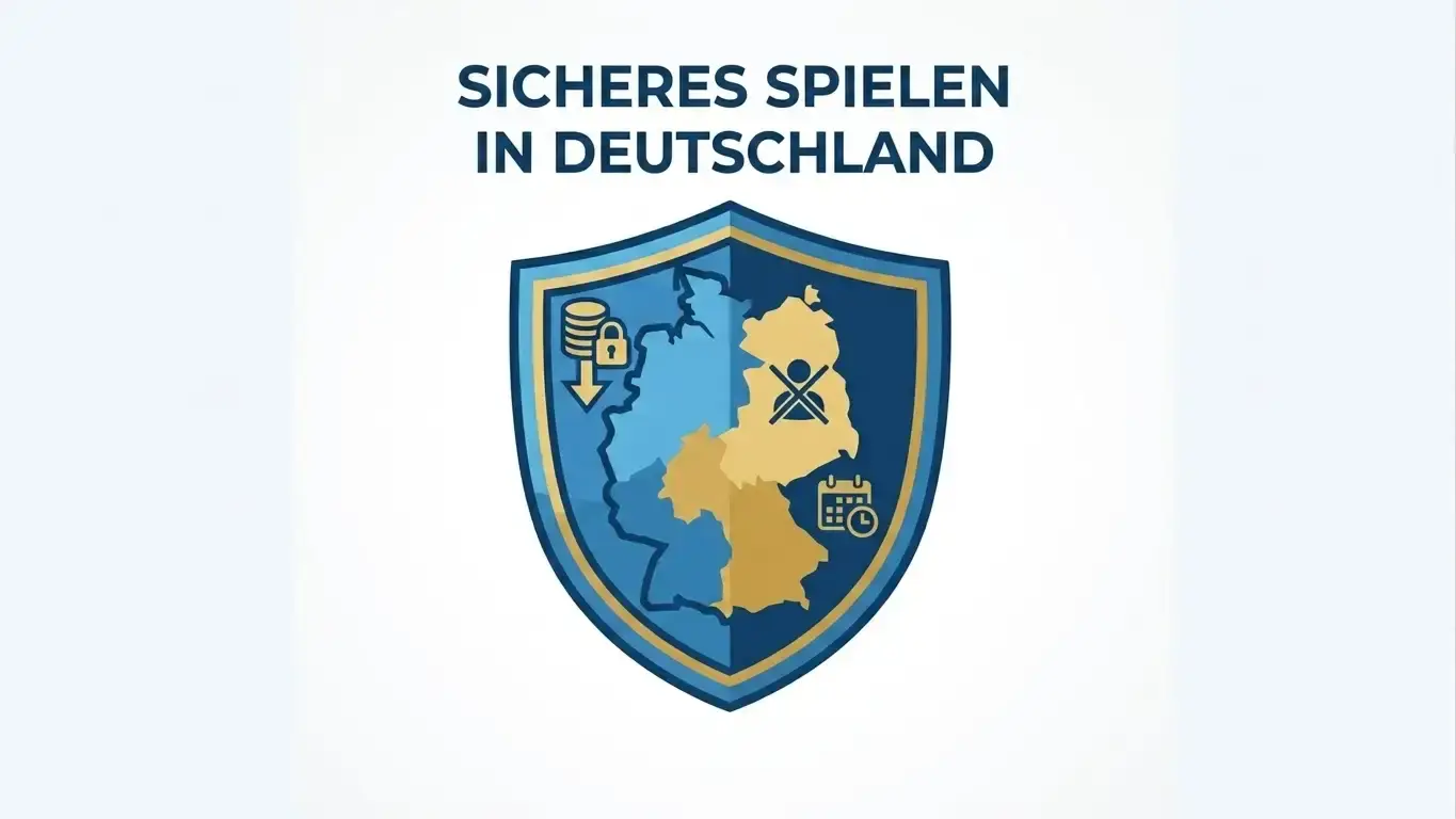 Darstellung der deutschen Glücksspielregulierung mit Lizenz und Schutzmechanismen