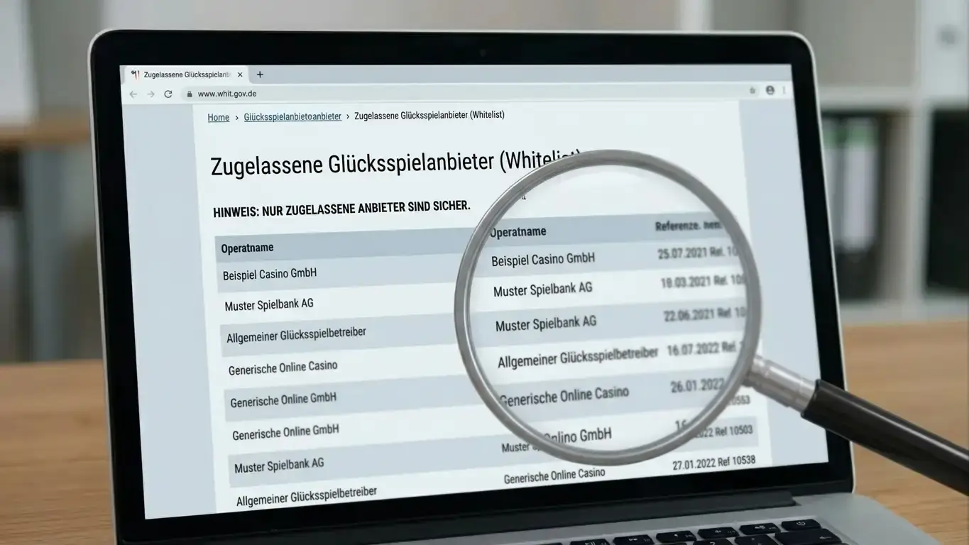 GGL-Whitelist auf Behörden-Website mit Lupensymbol