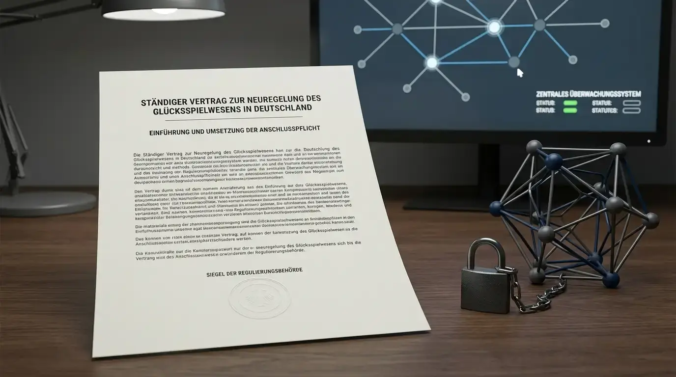 Symbolische Darstellung der deutschen Glücksspielaufsicht mit LUGAS-Limitdatei und OASIS-Sperrsystem