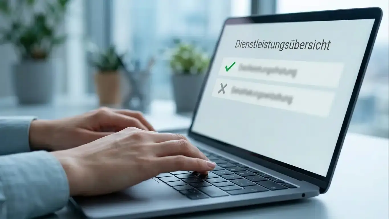 Person prüft die offizielle GGL-Whitelist der legalen Anbieter am Laptop