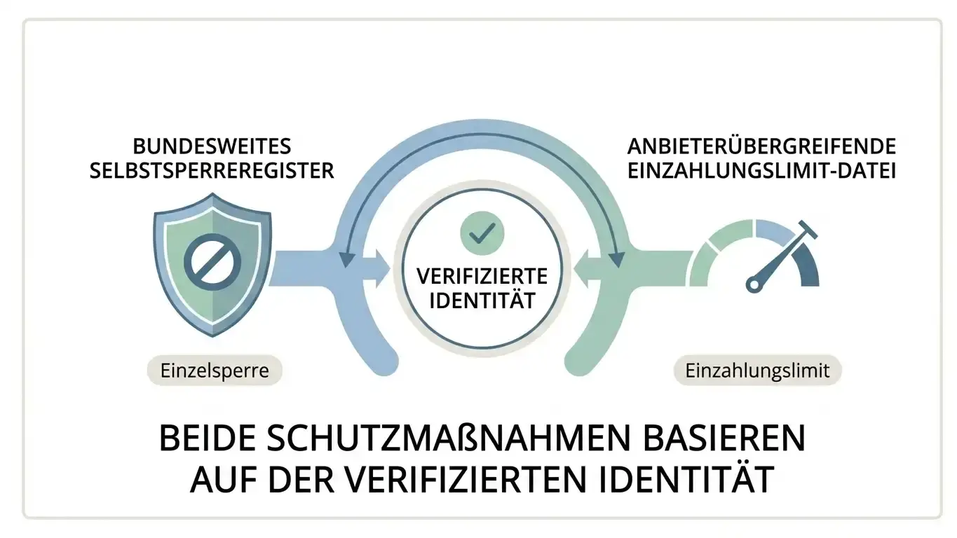 Schema der deutschen Spielerschutzsysteme OASIS und LUGAS im Zusammenspiel