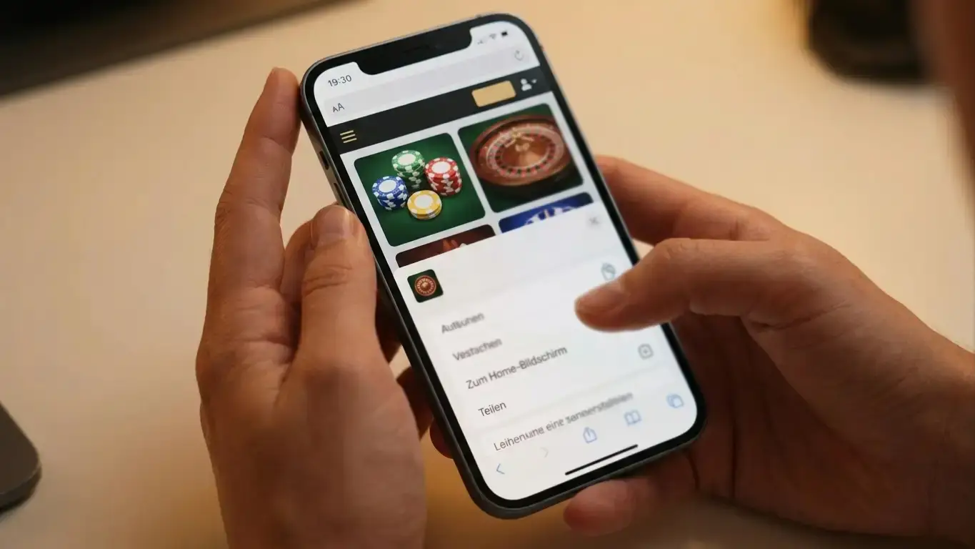 Progressive Web App Installation auf iPhone mit Safari-Menü