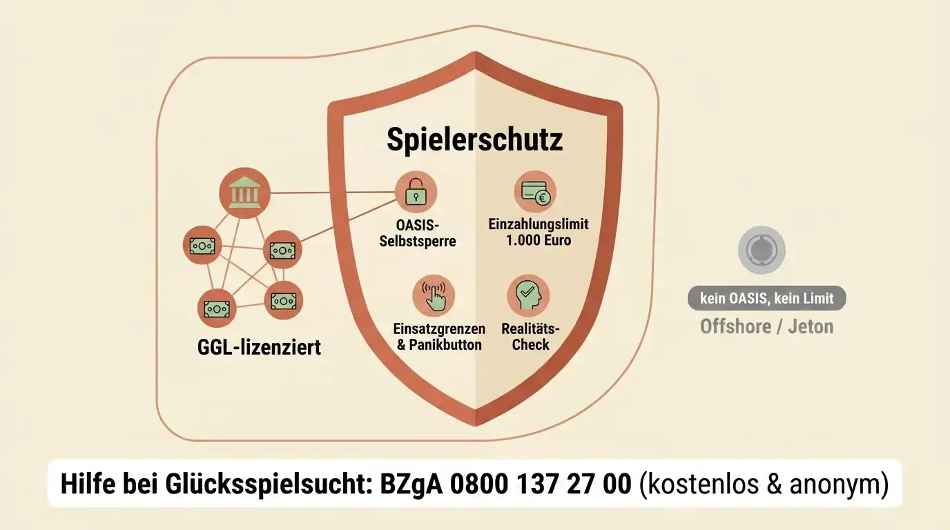 Spielerschutz und OASIS im lizenzierten Markt — Offshore-Angebote fallen heraus