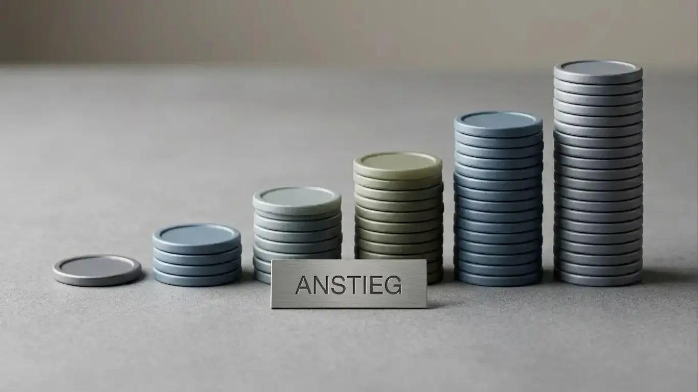 Gestaffelte Spielmarken zeigen die Bandbreite der Startguthaben-Summen