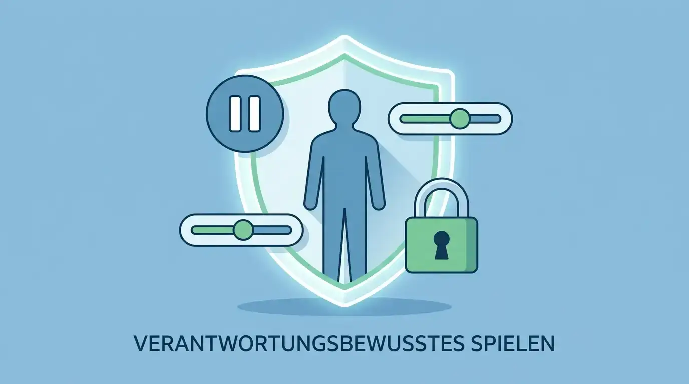Symbole für verantwortungsvolles Spielen mit Einzahlungslimit, Pause und Selbstsperre über das System OASIS